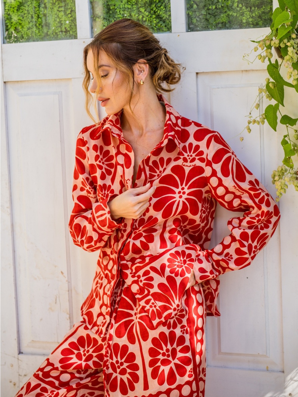 Samara Saesha Top In Samara Red Flower Size L